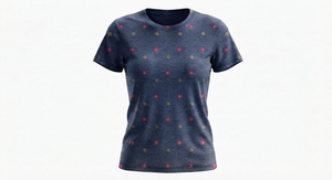 เสื้อยืดลำลองพิมพ์ลายฤดูร้อนสำหรับผู้หญิงคอกลมแขนสั้นขนาดพลัสไซส์ป้องกันริ้วรอย - Product Image 2