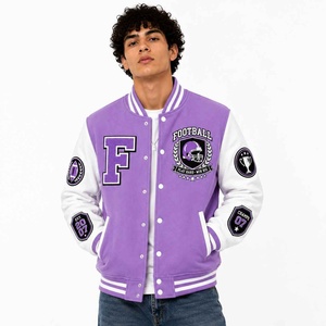 Veste universitaire en coton pour homme, doublure en laine respirante et écologique, broderie chenille de luxe, logo personnalisé, style urbain, vente chaude - Product Image 3