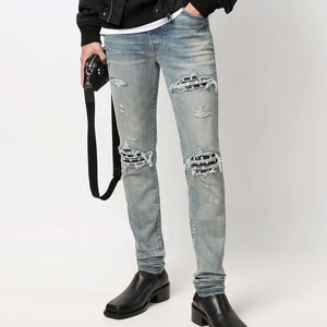 Nouveau design – Jean en denim tricoté uni à taille mi-haute pour homme, respirant, séchage rapide, style décontracté streetwear, meilleur prix, 100 % coton - Product Image 3