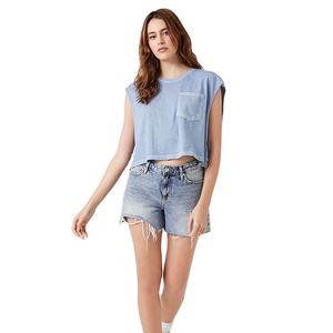 New Design Front Chest Pocket Women <b>Sleeveless</b> Formal Slim Fit Lightweight Summer Eco-Friendly Breathable Crop <b>Tops</b> - Product Image 2