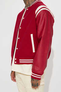 Men's Women's Letterman Embroidery Varsity Jacket <b>Sherpa</b> Streetwear Crop Custom Wool <b>Fabric</b> Thin Thickness Customizable Design - Product Image 3