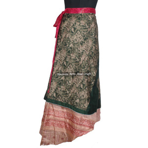 New 2 Layer Beach Wrap <b>Skirts</b> Reversible Vintage Silk Magic 38inch Length Wrap <b>Skirt</b> Halter Tube Dress Hot-sale Ladies Latest - Product Image 3