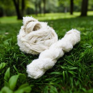 Recycled Cotton Frizz <b>Ribbon</b> <b>Yarn</b> Hand Dyed White for Weaving and Crochet Crafts - Product Image 3