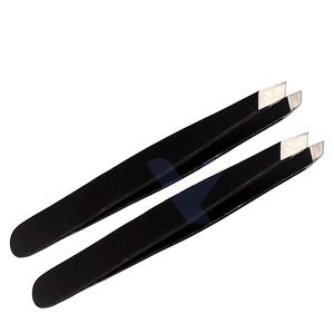 Pinzas de Precisión de Acero Inoxidable para Vello Encarnado, 2 Piezas, Negras, Micro Grip, Diseño Innovador, para Extensión de Pestañas - Product Image 1