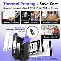 Imprimante Thermique sans Fil Portable A4 sans Encre pour Petites Entreprises, Propriétaires de Magasins de Détail, Factures de Commande Personnalisables