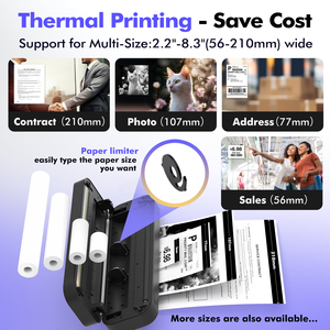 适用于小型企业、零售店店主的便携式 A4 无墨打印机 订单发票无线热敏文档打印机 定制 - Product Image 5