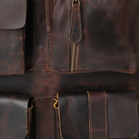 Mochila de cuero para hombre y mujer, para viaje, escuela, oficina, uso diario, informal, al aire libre, gran capacidad, impermeable, con cremallera para portátil, desmontable