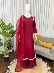 Conjunto de Salwar Kameez Bordado para Mujer, Top Elegante, Palazzo, Dupatta, Traje para Fiesta o Boda, India, Pakistán - Product Image 3