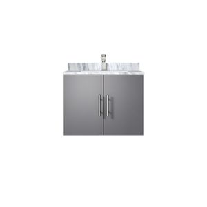 24 Pollici L X 22 Pollici Mobile Bagno Grigio Scuro con Top in Marmo di Carrara e Set Rubinetto per Bagni Piccoli - Product Image 1