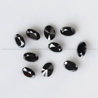Diamant naturel fantaisie noir opaque ovale de 4x3 mm, taillé et calibré, pour la fabrication de bijoux personnalisés, bague, pendentif, boucles d'oreilles