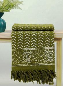 Manta de Algodón Orgánico Estampada a Mano para Cama, Sofá y Decoración de Sala de Estar - Textil Ecológico para el Hogar para Todas las Estaciones - Product Image 6