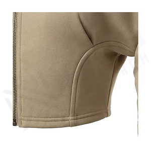 Beige Quilted Jacket Full Sleeve Drop Shoulder V Neck Zipper Closure Short Length Winter Wear Women's Outerwear - Product Image 5