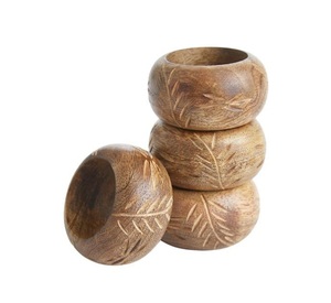 Custom Logo Wood Napkin Rings <b>Tissue</b> Tableware Decor Napkin Rings New Design <b>Wedding</b> Party Home Hotel Use Indian Handmade - Product Image 2
