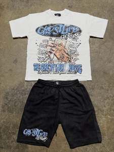 100% Cotton Hoodies Shorts Set Summer Outerwear <b>Sun</b> Faded <b>Spray</b> Washed Quick Dry Custom Logo Silk Screen Printed Casual Street - Product Image 5