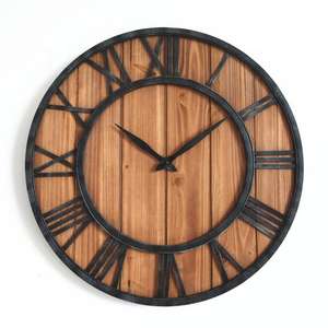 Horloge murale en bois de style farmhouse, petite horloge en bois, jouets éducatifs Montessori, design rustique en bois - Product Image 4