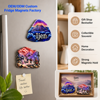 Souvenir de voyage d'Indonésie Ijen Magnétique de réfrigérateur en relief 3D