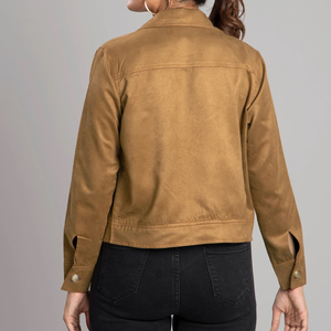 8 Colors Button Women's Faux <b>Suede</b> Knitted Bomber <b>Jacket</b> Casual Lightweight Autumn Winter Fashion 2026 Coats Outerwear - Product Image 3