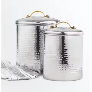 Stainless Steel Cylinder <b>Storage</b> <b>Container</b> With Airtight Lid Minimalist Kitchenware For Freshness Preservation <b>Stackable</b> Design - Product Image 1