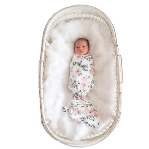Floral Cotton Baby Swaddle <b>Blanket</b> Wearable Pastoral Pattern Soft White Pink Green Print Newborn Wrap Swaddle <b>Blanket</b> - Product Image 1