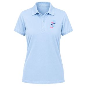 Polo Azul Claro con Logotipo JJ Bordado para Mujer, Manga Corta, Cuello con Botones, Uniforme Ligero para Equipo - Product Image 1