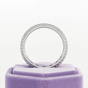 Bague Éternité Pavée à 3 Rangs en Diamants de Laboratoire Taille Ronde en Or Blanc 18K - Product Image 6