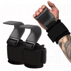 Heavy Duty Neoprene Weightlifting Hooks Adjustable Wrist Support <b>Straps</b> Non Slip Grip for Deadlifts Pull Ups Shrugs Gym Training - Product Image 4