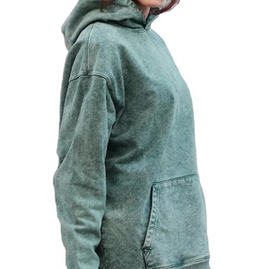 Acid Wash Hombres Sudadera con capucha Sudadera de gran tamaño Ropa de calle personalizada Vintage Hombres Heavyweight Hombres Sudaderas con capucha de algodón mezclado - Product Image 3