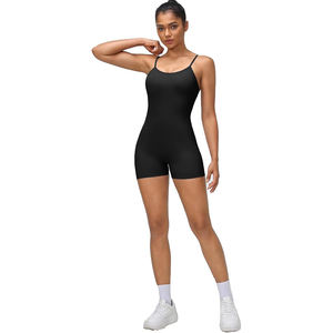 จั๊มสูทโยคะผู้หญิงแบบผูกหลัง ผ้าไนลอนผสมสแปนเด็กซ์ บอดี้สูทแบบชิ้นเดียว แขนกุด ความยาวเต็มตัว สายปรับได้ เปิดหลัง - Product Image 5