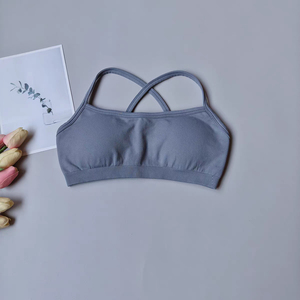 Sujetador Deportivo de Yoga para Niñas, Sin Costuras, Soporte Medio, Transpirable, Ecológico, de Spandex/Algodón, Tejido Elástico Cómodo - Product Image 3