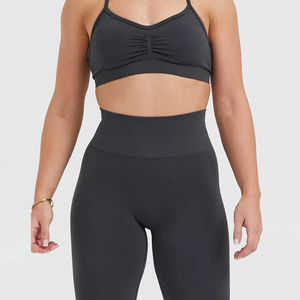 Leggings Deportivos de Alta Calidad para Mujer, Pantalones Sólidos con Logotipo de Marca Personalizado, Leggings de Yoga Elásticos de Tallas Grandes - Product Image 5