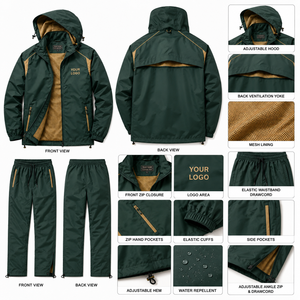 Chaqueta Deportiva Impermeable con Capucha Unisex, Combinación de Colores Personalizada, Diseño de Paneles con Mangas Raglán, Tejido Cortavientos Softshell Ecológico - Product Image 5