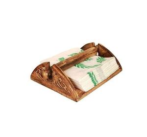 Napkin Holder <b>Walnut</b> Wood with Natural Finished Stylish Tableware Wooden Tissue Storage Usage <b>Table</b> Decoration Napkin Holder - Product Image 1