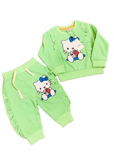 Conjunto de chándales de bebé de 2 piezas de Camiseta y pantalón de sudor largo para hombre con estampado informal transpirable de algodón OEM 100% - Product Image 4