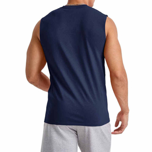 Custom Logo <b>Men's</b> Gym Sleeveless Tank Tops Mesh T-shirt Breathable <b>Singlets</b> Shirt Summer Sports Casual Solid Color Sleeveless - Product Image 2