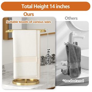 <b>Bathroom</b> Hand Towel Holder Stand Gold S Shape Countertop Towel Standing for Bath Towel <b>Bathroom</b> <b>Accessories</b> At Lowest Price - Product Image 6