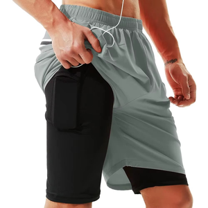 Shorts de sport pour hommes 2 en 1 à taille élastique et séchage rapide, marque privée, fabricant - Product Image 2