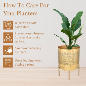 กระถางต้นไม้โลหะทันสมัย ทนทาน พร้อมขาตั้ง แพ็ค 2 ใบ ขนาดใหญ่ (10x7 นิ้ว) ขนาดเล็ก (8x6 นิ้ว) ตกแต่งบ้าน/สำนักงาน/ระเบียง/สวน - Product Image 3