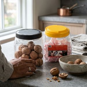 Wholesale <b>Small</b> Clear PET Candy Jar Lid 50ml 4oz 8oz Food Grade Cookie Chocolate <b>Container</b> Custom Color Custom Design Vietnam - Product Image 4