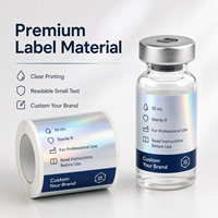 Étiquettes personnalisées en rouleau holographiques argentées pour flacons, autocollants imperméables avec logo personnalisé pour flacons en verre de 10 ml pour sérum