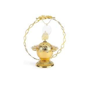 Quemador de Oud de Metal Dorado de Diseño Vintage, el Más Vendido, con Tapa, Perfecto para el Hogar, Yoga y Templos - Product Image 2