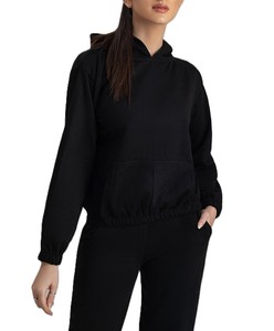 Women's Autumn <b>Pink</b> Hooded <b>Cropped</b> Sleeveless Sweatshirt Set Fleece Breathable Streetwear Anti-Pilling Casual Tracksuit Solid - Product Image 4