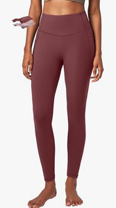 HAWK SPORTS INDUSTRIES Leggings longs sans couture taille haute pour femme, couleur unie, tissu extensible en spandex tricoté, respirant - Product Image 6