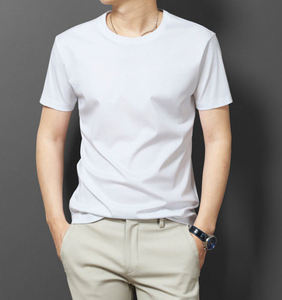 Oem Customized Logo Design cultural advertising solid color 180g cotton loose fit <b>men's</b> short-sleeved pullover t <b>shirt</b> - Product Image 2