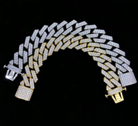 Collier et bracelet en acier inoxydable personnalisés, style cubain, sertis de pierres, pour hommes, disponible au meilleur prix