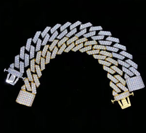 Wholesale Custom Stainless Steel Iced Out Heavy Cuban Link Necklace and Bracelet for <b>Mens</b> Available at Best Price - Product Image 5