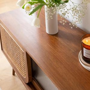 Mueble para TV Vandana Cresta Stellar en madera de mango y mimbre - Product Image 3