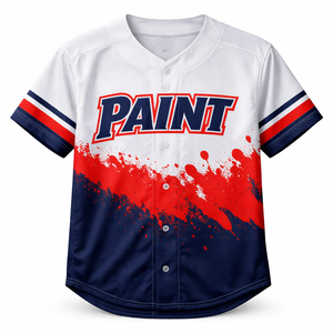ชุดยูนิฟอร์มทีมเบสบอลแบบกำหนดเองสำหรับโรงเรียน แขนสั้น แห้งเร็ว ระบายอากาศได้ดี ผ้าโพลีเอสเตอร์ 100% ปักชื่อและหมายเลขผู้เล่น - Product Image 1
