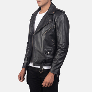 Men's Genuine Lambskin Leather Soft Zipper Eco-Friendly Front Black <b>Coat</b> Winter High Quality Windproof - Product Image 1