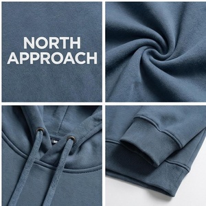 North Approach Oversized Hoodie <b>Men</b> Cotton Fleece Casual Hooded Sweatshirt With Front Pocket Autumn Wear - Product Image 4