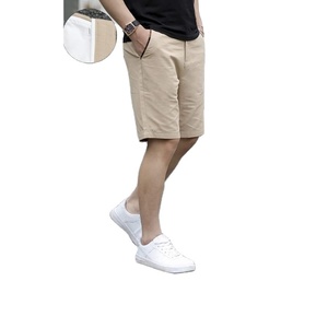 Shorts cargo bermuda respirants pour hommes grandes tailles, en coton écologique, taille basse, décontractés de luxe, extensibles, taille élastique, 160g - Product Image 1